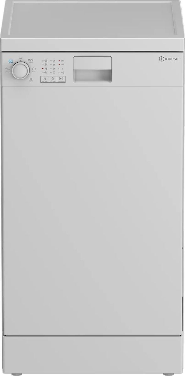 Посудомоечная машина Indesit DFS 1A50,  узкая, напольная, 44.8см, загрузка 9 комплектов, белая [869894100070]